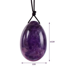 (a-Yoni Egg 03) Natural Amethyst Yoni Egg Yoni Wand Set Amethyst Massage Ball Vaginal Kegel Ball Women Muscle Training More Safer And Healthier