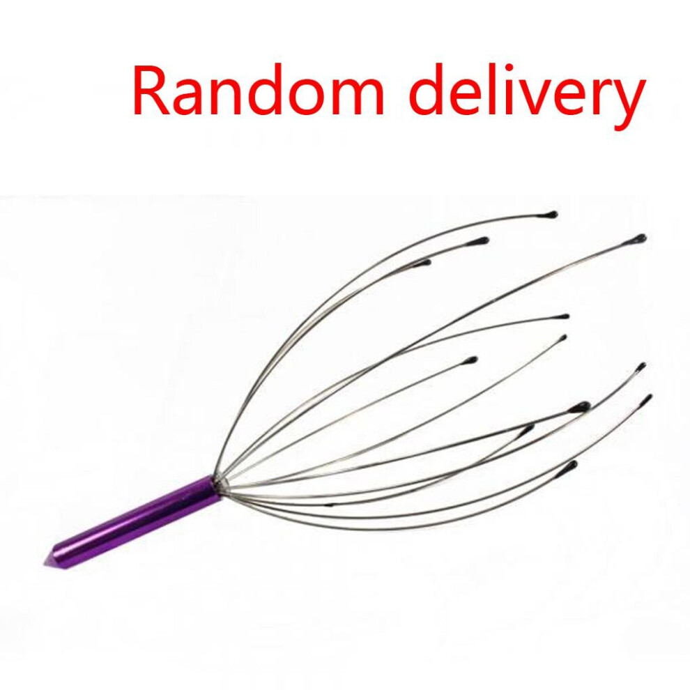 Dechoicelife (A-3Pcs Random Color) Head Massager Neck Scalp Scratcher Octopus Shape Stainless Steel Claw Portable Massage Tool Adult Random Color