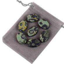 (a-kambaba Jasper) Thumb Worry Stones Natural Polished Palm Pocket Stones Reiki Chakra Meditation Healing Crystals Therapy Gemstone for Anxiety