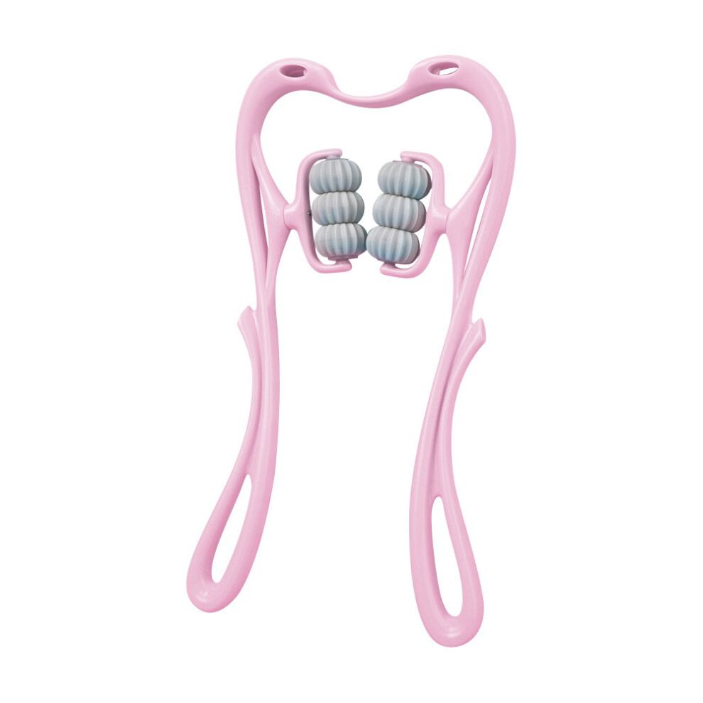 Dechoicelife Pink (A-) Manual Neck Massager 6-Ball Pressing Neck Shoulder Muscle Relaxation Neck Massage Roller Cervical Spine Pain Relief Massage Tool