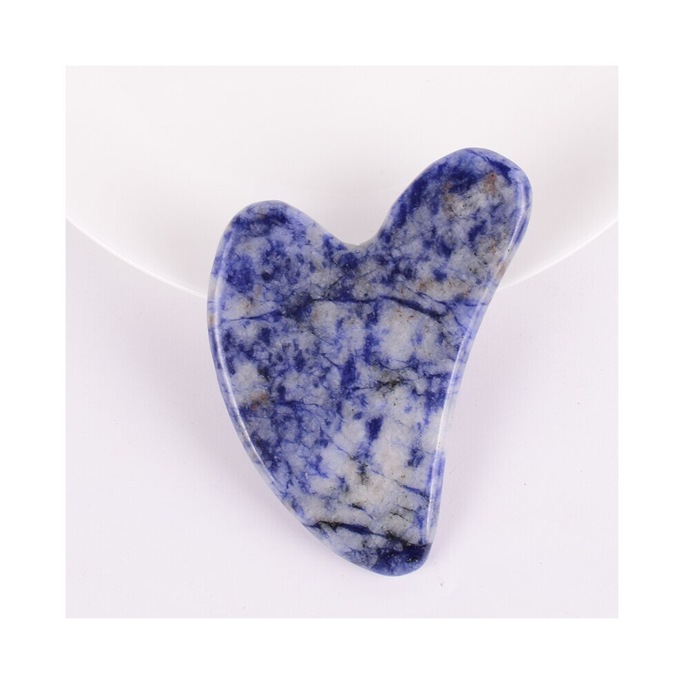 Dechoicelife (A-1 Pcs) Natural Sodalite Gua Sha Tool Massage Body Health Care Crystal Tools Set Spa Acupuncture Scraping Massager Head Face Beauty
