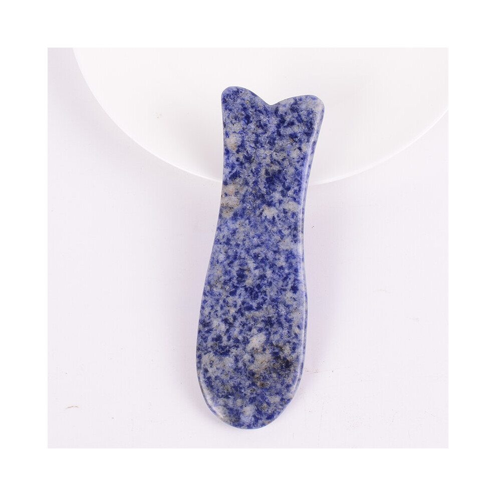 Dechoicelife (A-Multi) Natural Sodalite Gua Sha Tool Massage Body Health Care Crystal Tools Set Spa Acupuncture Scraping Massager Head Face Beauty
