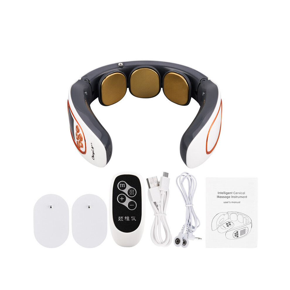 Dechoicelife (A-Am263w) Electric Pulse Neck Massager Tens Cervical Massager Pain Relief Relaxation Therapy Shoulder Deep Tissue Massage Remote Control