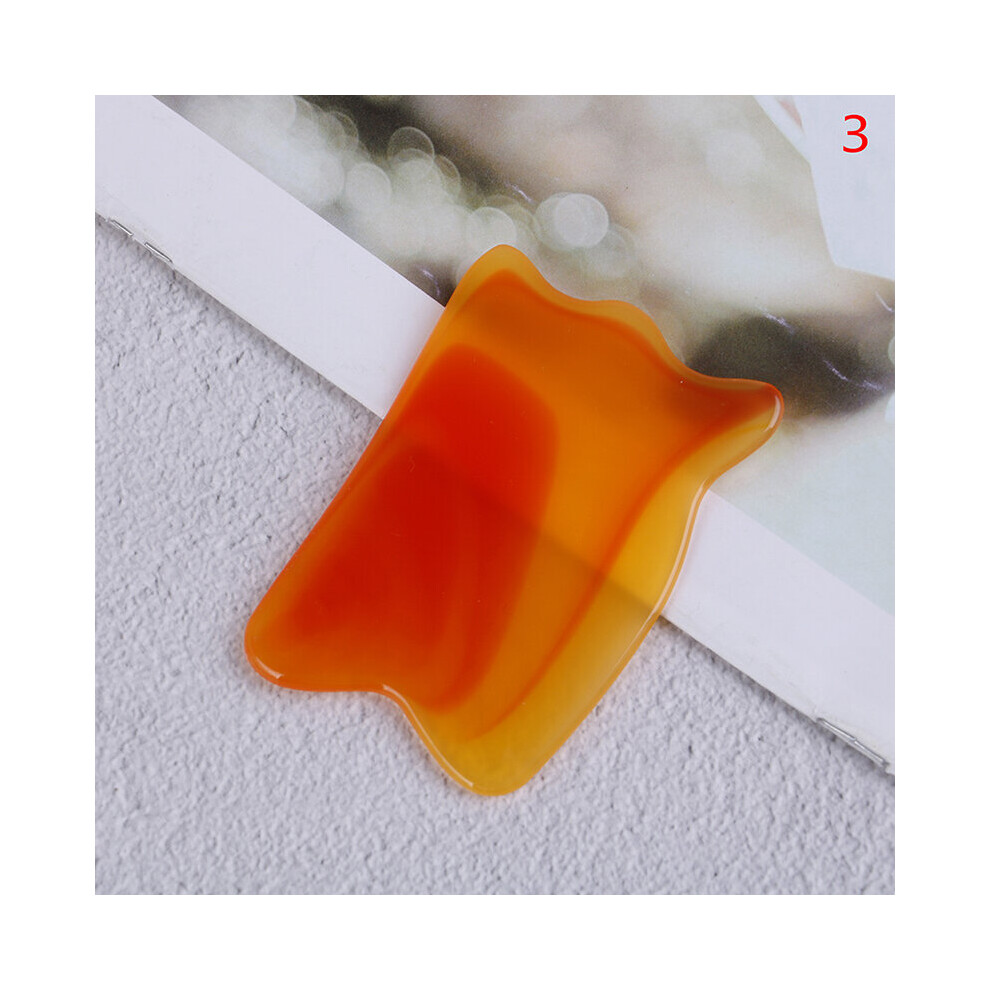 Dechoicelife (A-Auburn) Natural Beeswax Guasha Scraping Massage Scraper Gua Sha Board Resin Acupoint Face Eye Care Spa Massage Face Massager Acupuncture