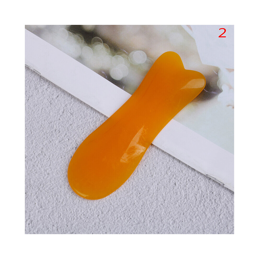 Dechoicelife Ivory (A-) Natural Beeswax Guasha Scraping Massage Scraper Gua Sha Board Resin Acupoint Face Eye Care Spa Massage Face Massager Acupuncture
