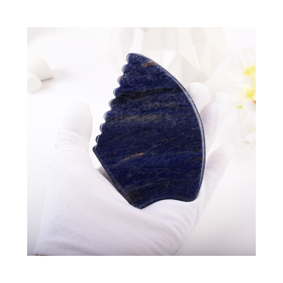 Dechoicelife Sodalite Face Gua Sha Tool Neck Body Massager Natural Stone Sawtooth Spa Acupuncture Scraping Healing Beauty Health Care Tools