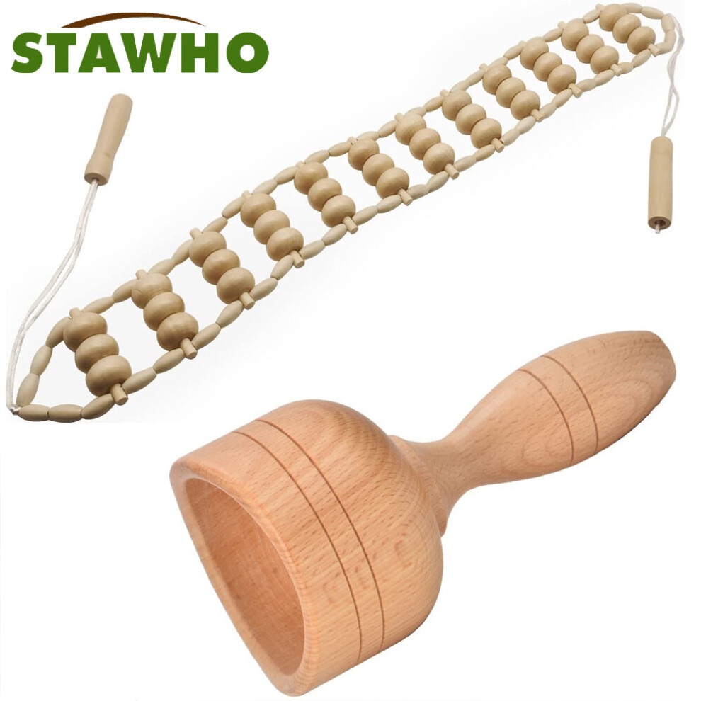 Dechoicelife (A-1Pcs) Maderoterapia Kit Wood Therapy Massage Tools,Wood Swedish Cup & Roller Rope,Wooden Therapy Lymphatic Anti Cellulite