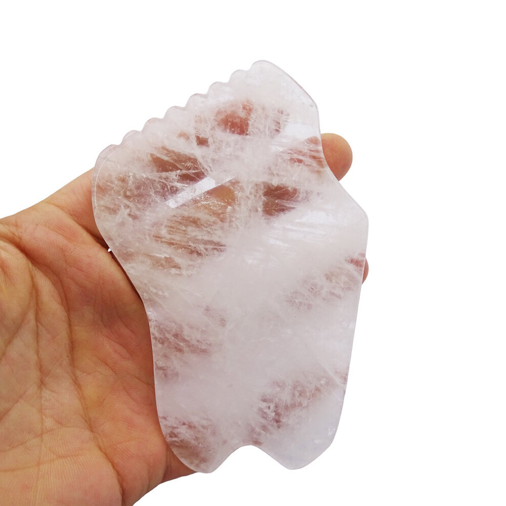 Dechoicelife Natural Rock Crystal Jade Gua Sha Facial Massage Tool Clear Quartz Scraping Scraper Board For Spa