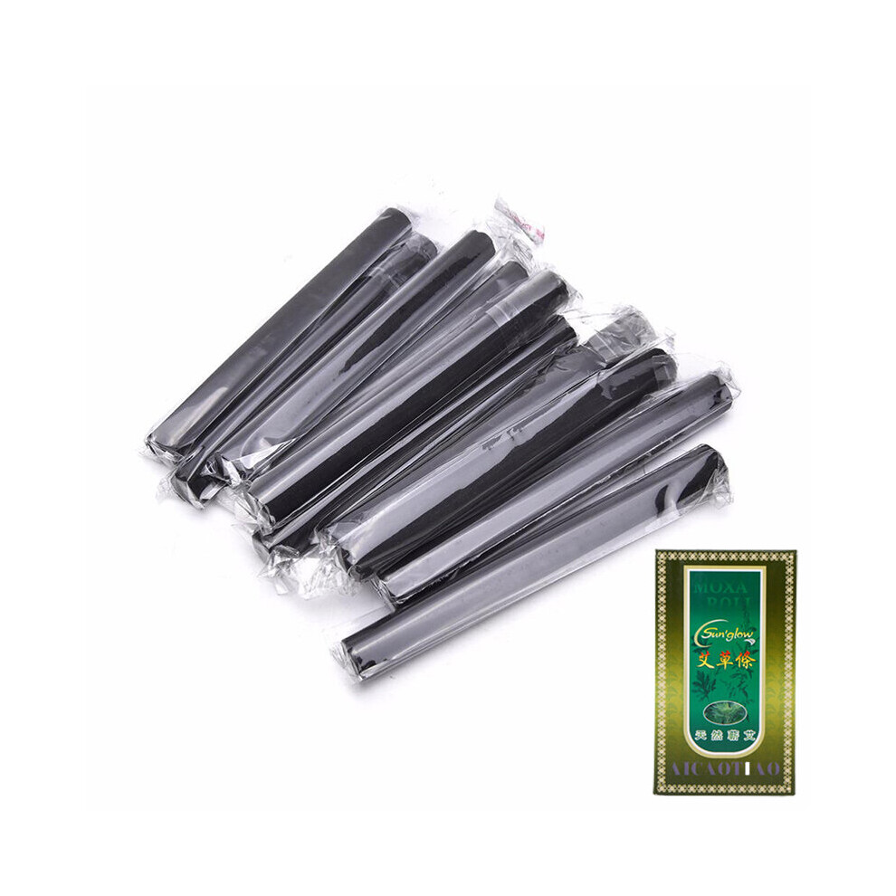 Dechoicelife 10Pcs/Box Smokeless Moxa Stick Wild Artemisia Argy Wormwood Mugwort Rolls Moxibustion Heating Acupuntura Massage Health Care