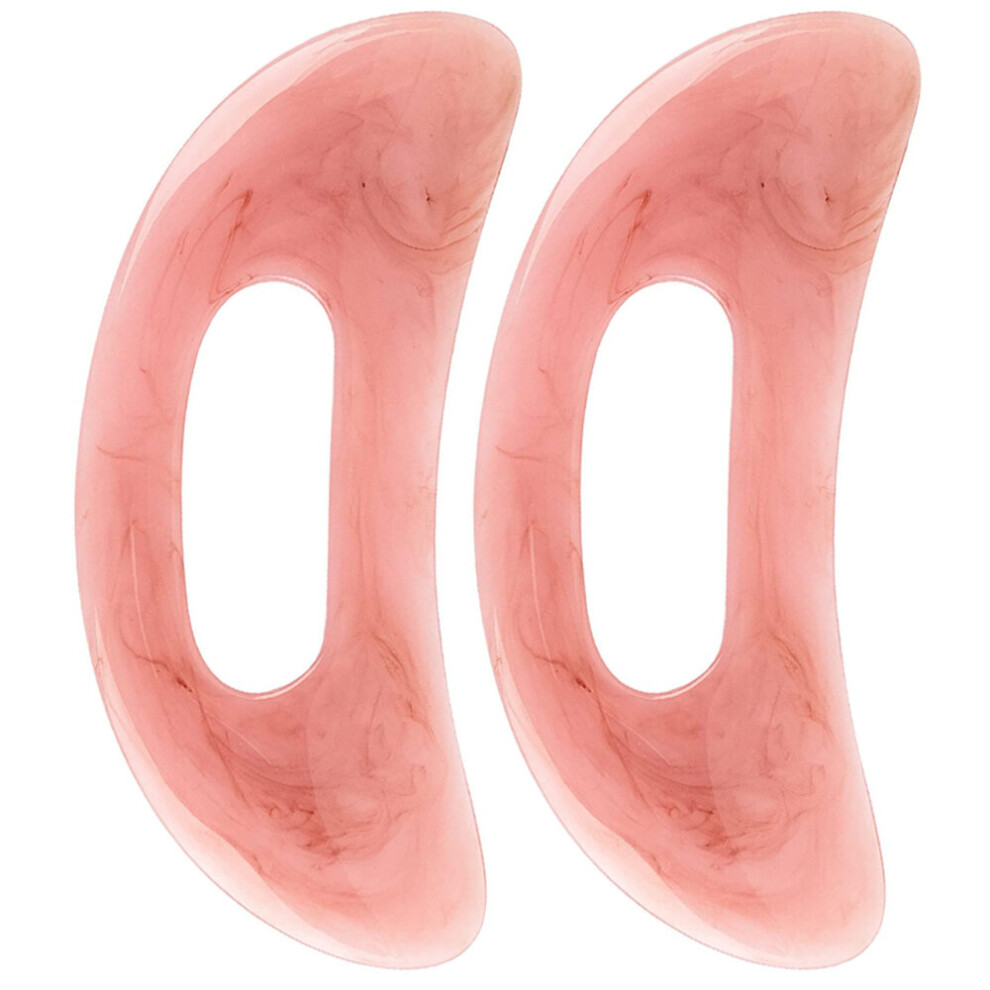 Dechoicelife Pink (A-2Pcs) 2Pcs Gouache Scraper Natural Resin Gua Sha Massage Board Head Body Meridian Scraping Reflexology Blood Circulation Therapy Tools