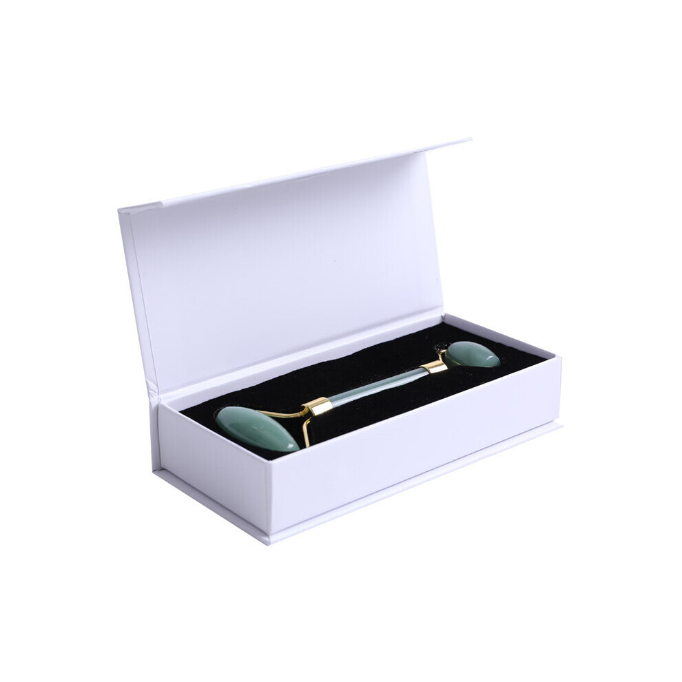 Dechoicelife (A-Green With Box) Rose Quartz Roller Slimming Face Massager Lifting Tool Natural Stone Facial Massage Green Jade Roller With Box Skin Massage