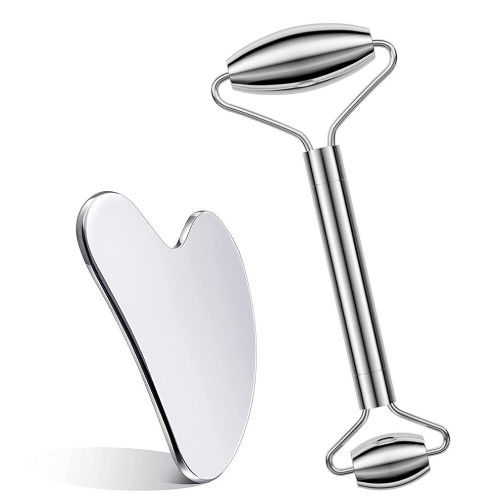 Dechoicelife Tcare Stainless Steel Face Roller And Gua Sha,Facial Roller Massager Skin Care Roller Tool For Face Eyes Neck,Relieve Fine Lines
