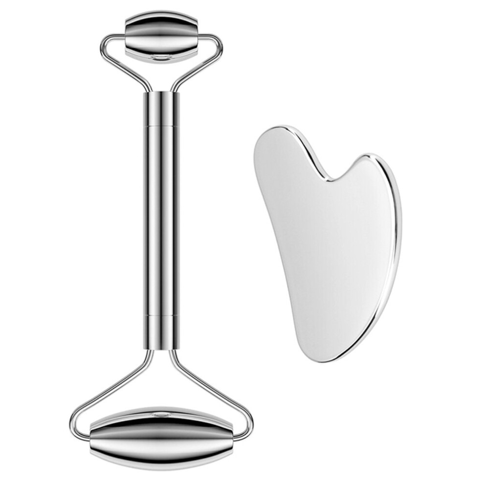 Dechoicelife Tcare Stainless Steel Gua Sha Set And Facial Massage Roller Instrument For Massage Face Eye, Practical Body Care Facial Massager