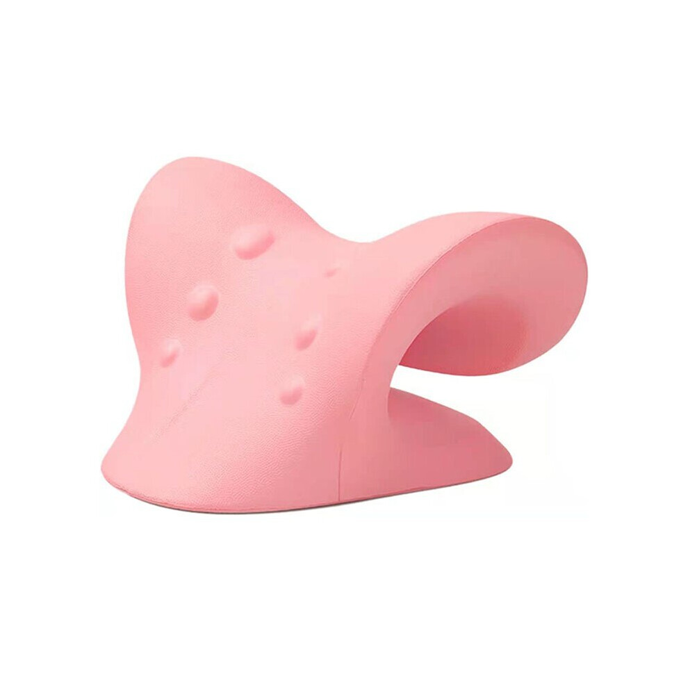Dechoicelife Pink (A-) Neck Massage Pillow Neck Shoulder Cervical Chiropractic Traction Device Massage Pillow Body Neck Pain Relief Massager