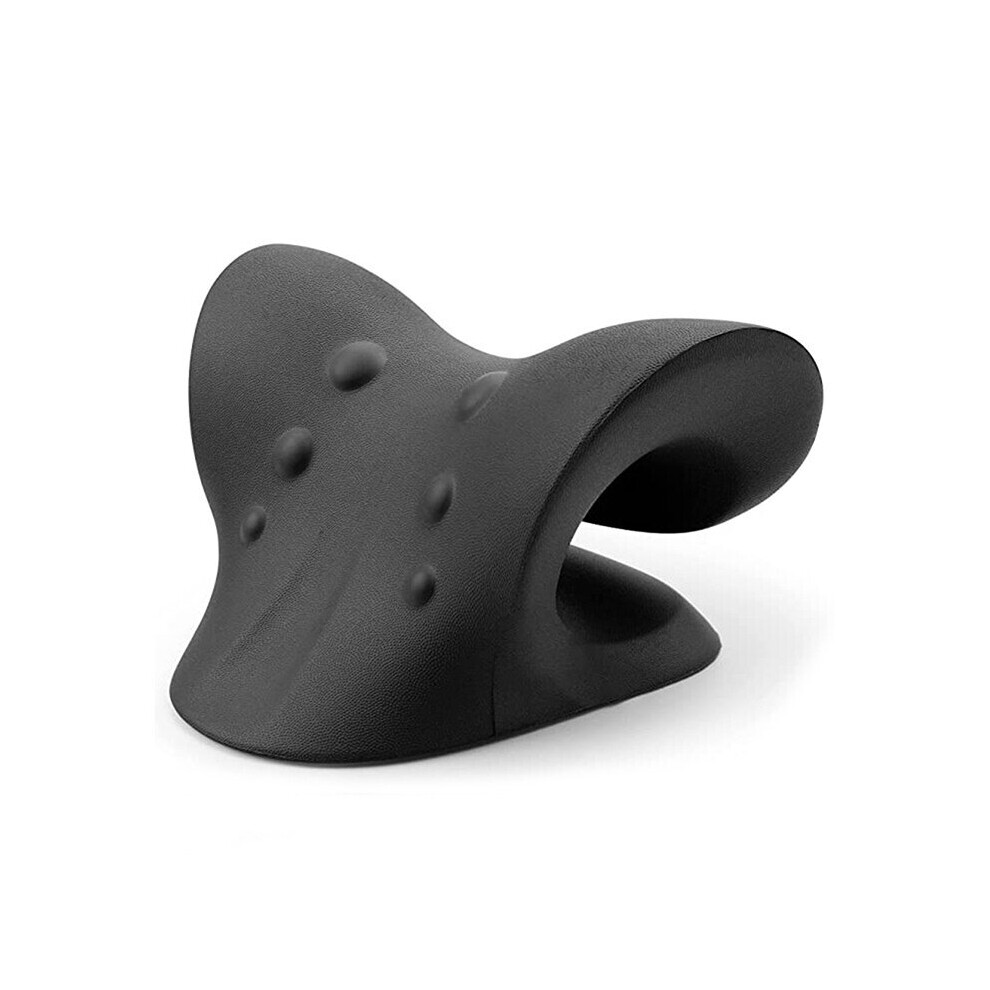 Dechoicelife Black (A-) Neck Massage Pillow Neck Shoulder Cervical Chiropractic Traction Device Massage Pillow Body Neck Pain Relief Massager