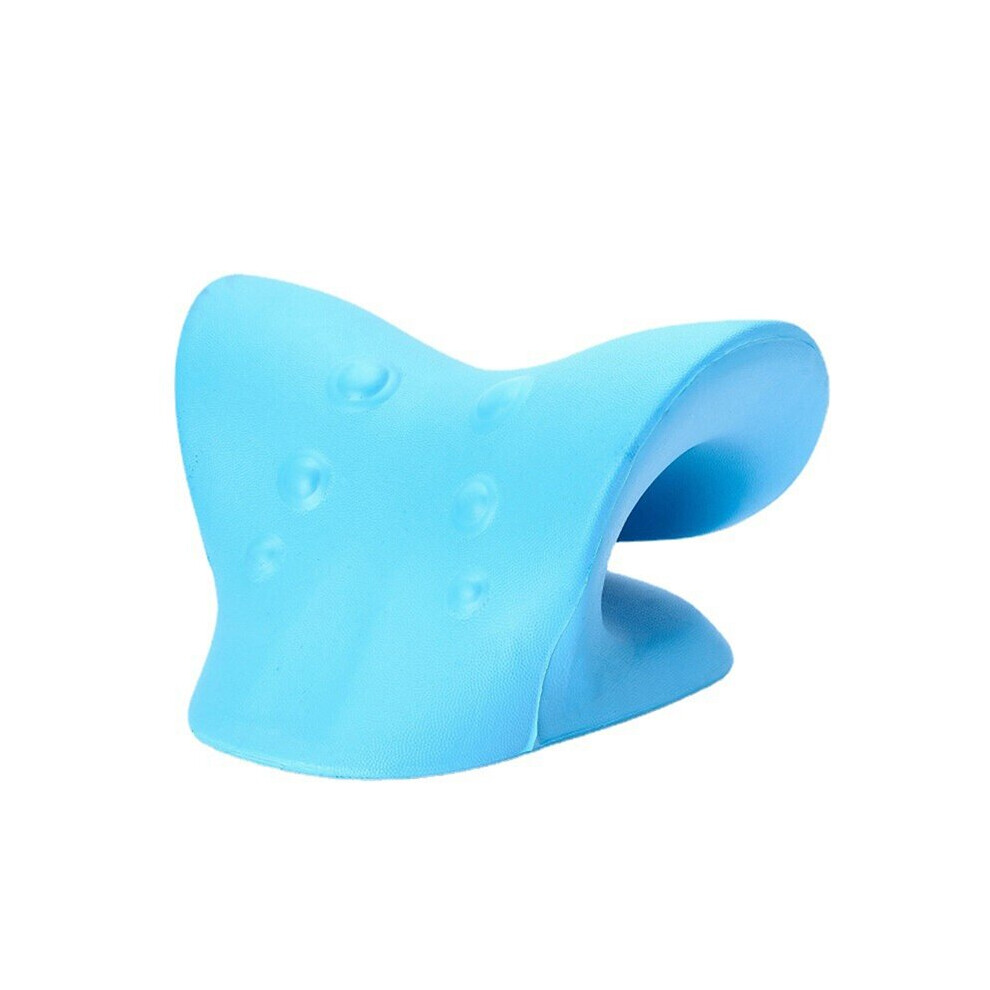 Dechoicelife Blue (A-) Neck Massage Pillow Neck Shoulder Cervical Chiropractic Traction Device Massage Pillow Body Neck Pain Relief Massager