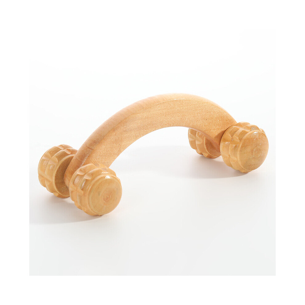 Dechoicelife (A-Nail Four Wheels) Handheld Massage Roller Sore Muscle Wood Therapy Massage Tools Body Wooden Fascia Roller Deep Tissue Lymphatic Drainage Massager