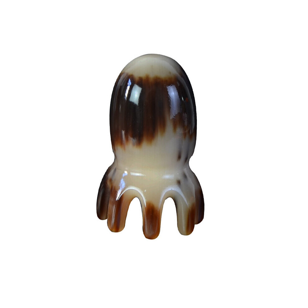 Dechoicelife 1Pcs Natural Yak Horn Gua Sha Octopus Comb Head Meridian Scraping Scalp Massage Brush Acupuncture Spa Therapy Stress Relief Tool