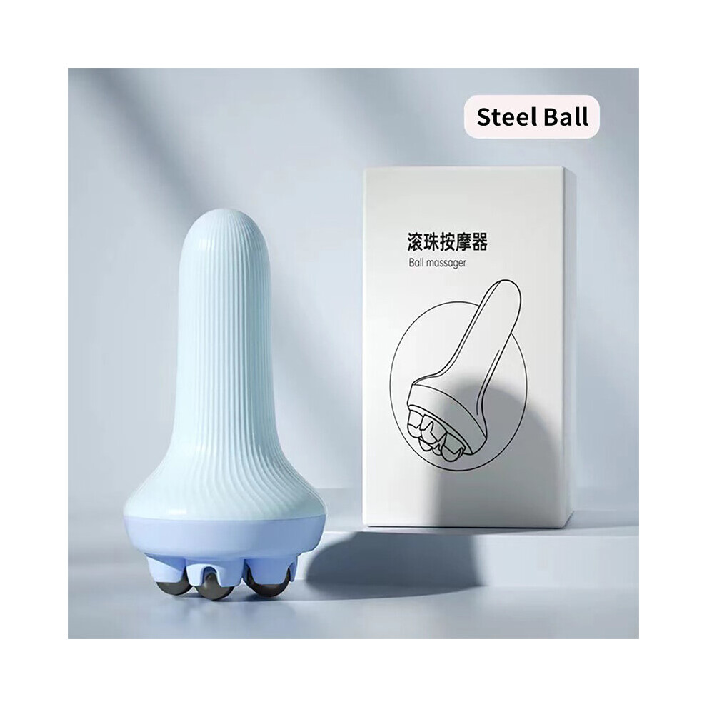 Dechoicelife Blue (A- Steel Ball) Massage Roller Multifunctional Meridian Brush Body Therapy Massager Anti-Cellulite Muscle Pain Relief Relax Massager For Body