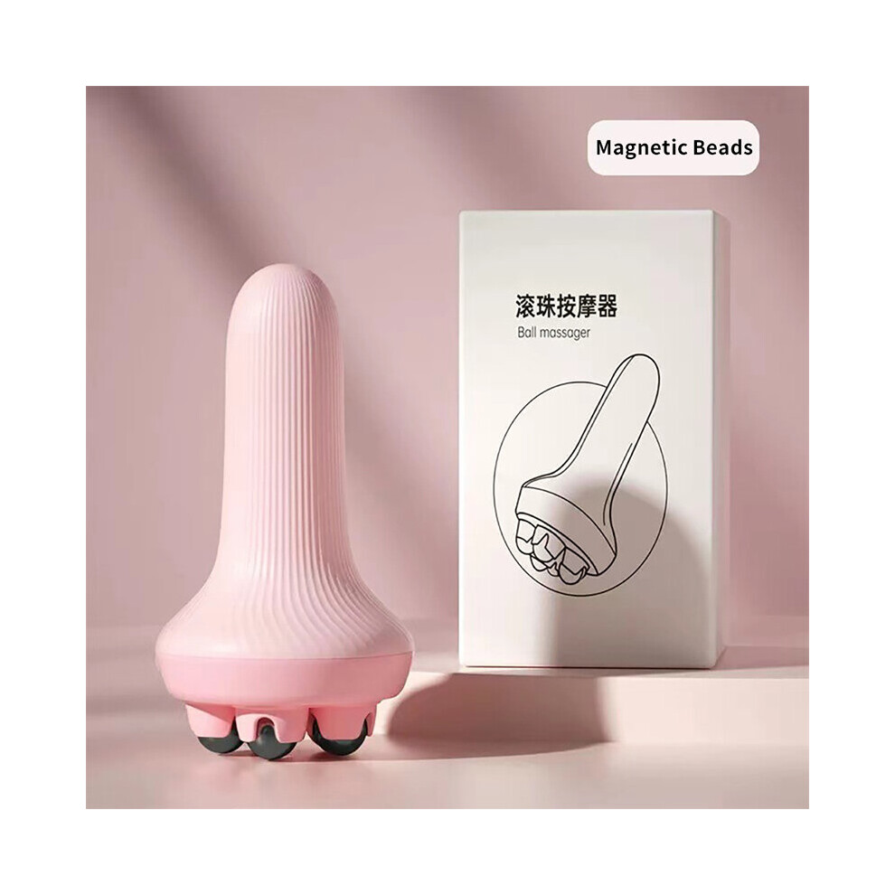 Dechoicelife Pink (A- Magnetic Beads) Massage Roller Multifunctional Meridian Brush Body Therapy Massager Anti-Cellulite Muscle Pain Relief Relax Massager For Body