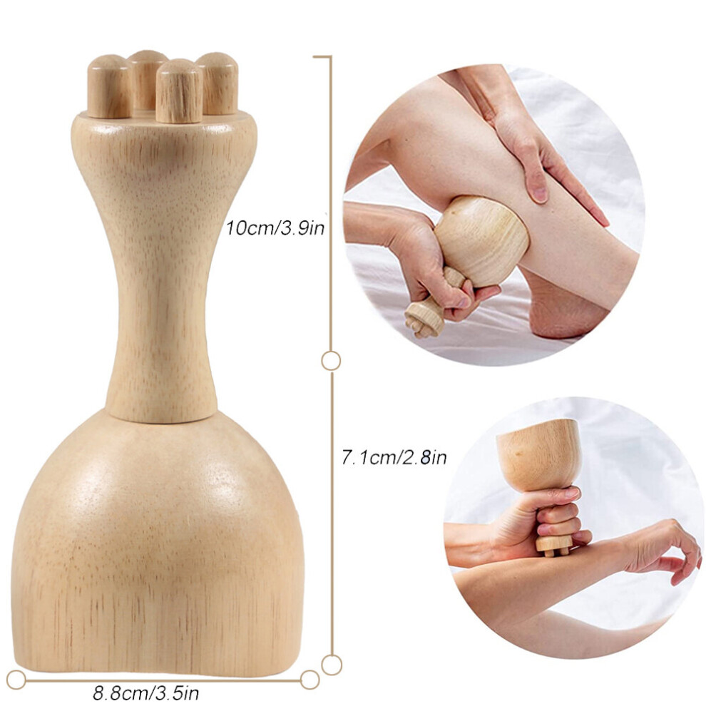Dechoicelife (A-8) Wooden Massage Tools Anti Cellulite Massage Wooden Roller Lymphatic Drainage Tool,Anti Cellulite Cup Mushroom Wood Therapy