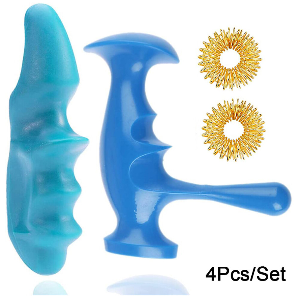 Dechoicelife (A-Set A-4Pcs) 4Pcs/Set Body Trigger Point Pressure Massager Thumb Saver Finger Massage Rings Deep Tissue Massage Tools Muscle Stress Relief