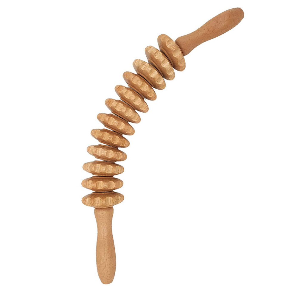Dechoicelife Wood Therapy Roller Gear Stick Massage Tool Cellulite Slimming Roller Massager Lymphatic Drainage Body Shaping Trigger Stick