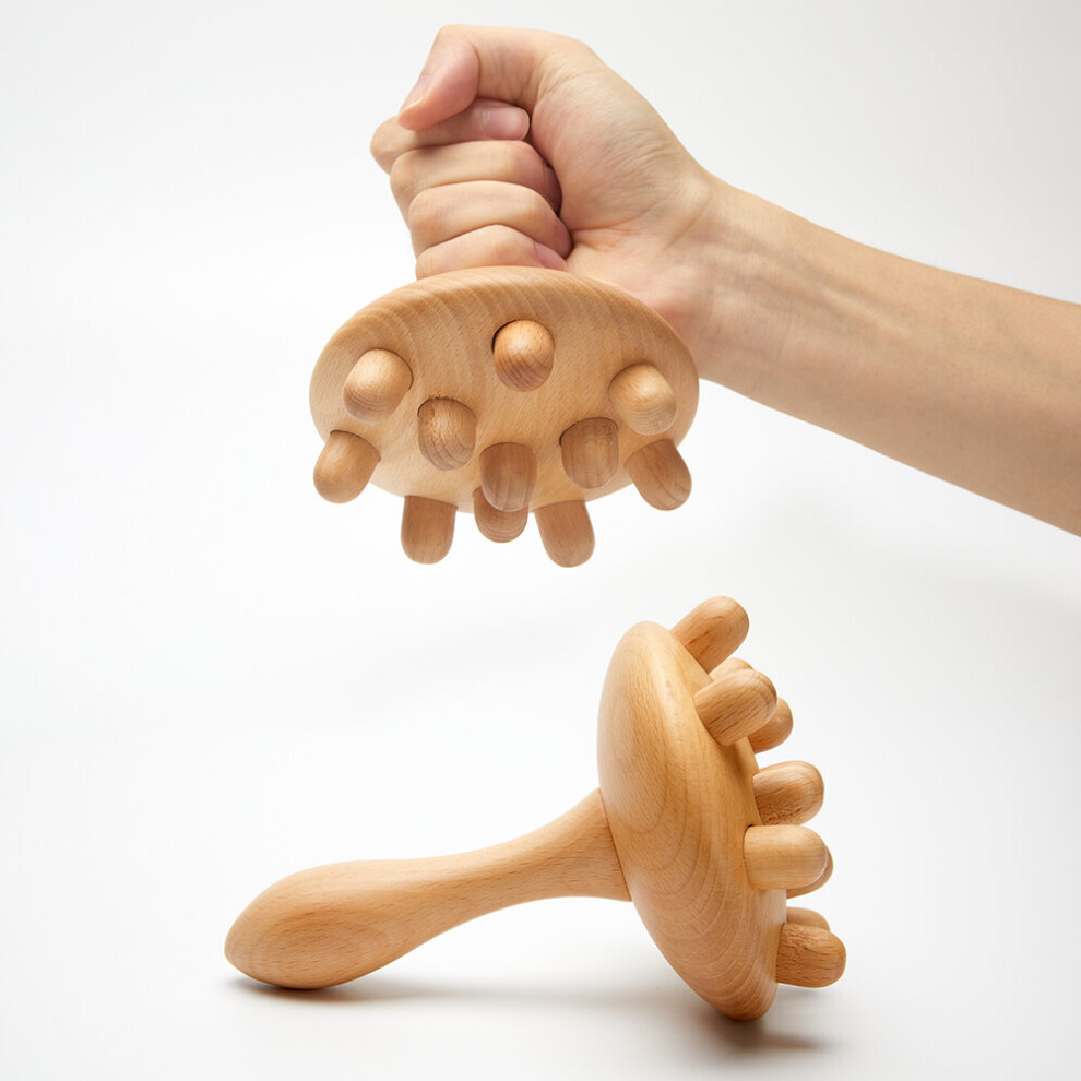 Dechoicelife (A-Massage E) Wood Therapy Massager Cup Anti-Cellulite Gua Sha Tool Maderoterapia Colombiana Lymphatic Drainage Trigger Point Massager Roller