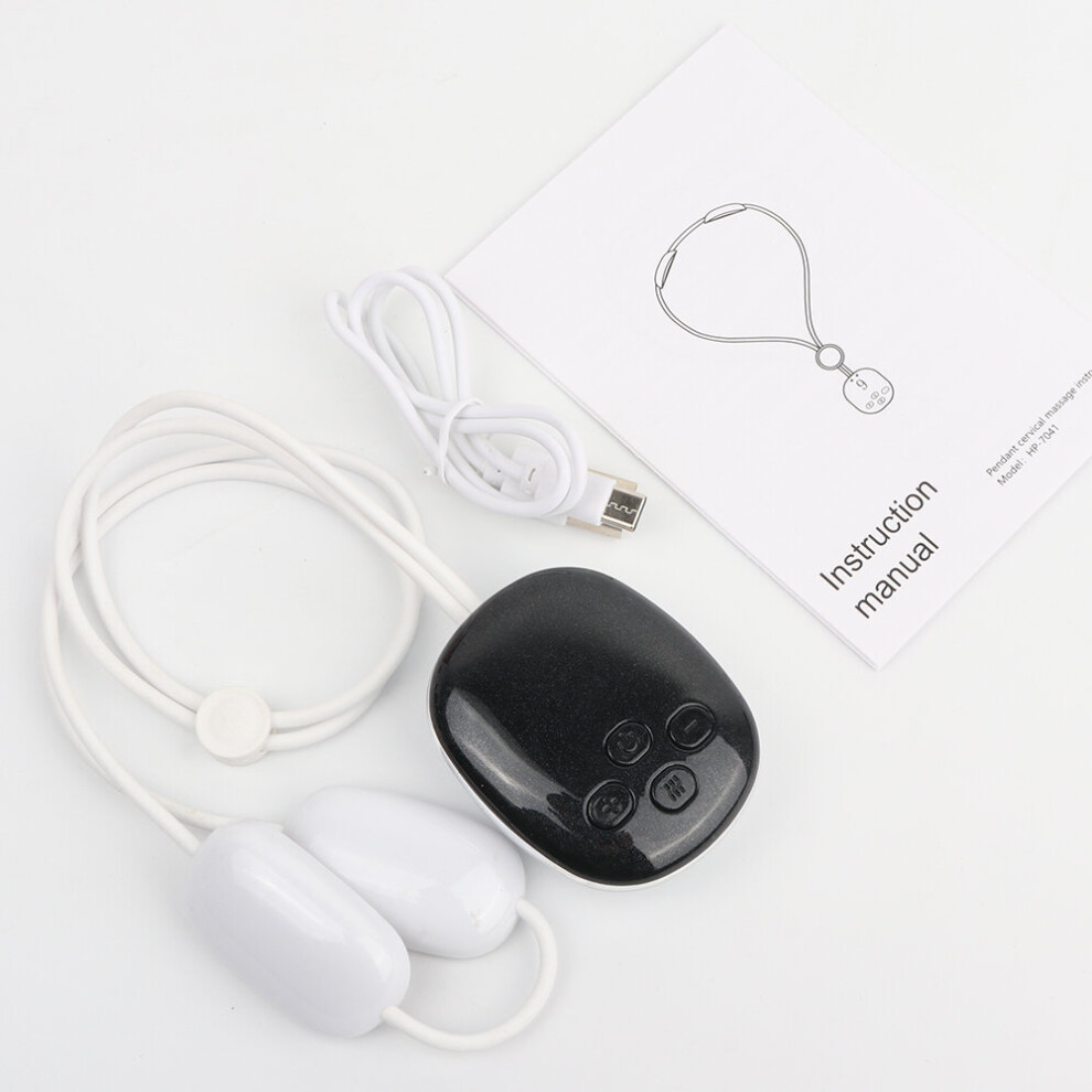 Dechoicelife White (A-B Style ) Smart Hanging Neck Massager Heating Tens Ems Pulse Necklace Microcurrent Cervical Shoulder Spine Kneading Low Frequency Relaxi