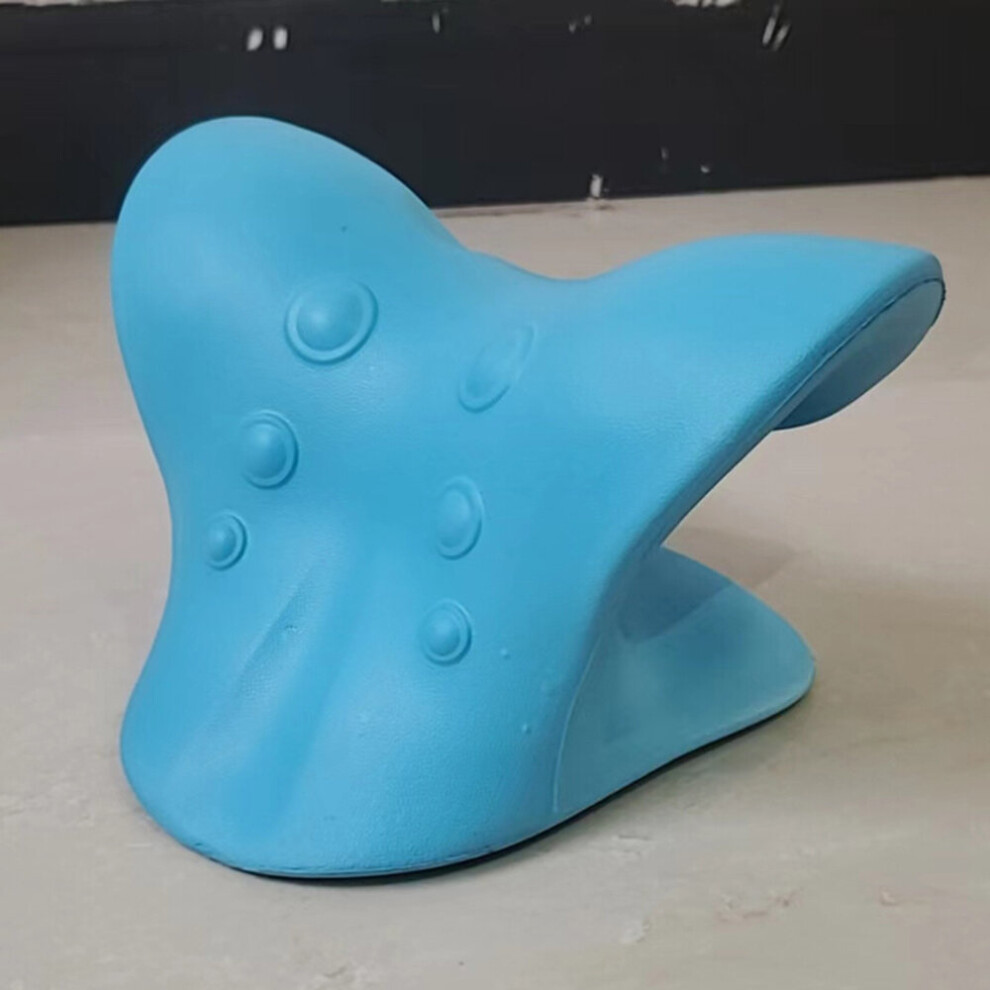 Dechoicelife Blue (A-) Neck Massage Pillow Neck Shoulder Cervical Chiropractic Traction Device Massage Pillow For Pain Relief Body Neck Massager