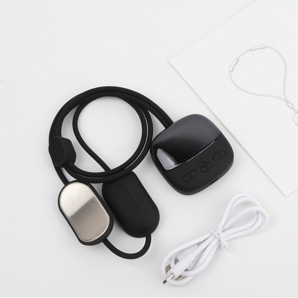 Dechoicelife Black (A-A Style ) Smart Hanging Neck Massager Heating Tens Ems Pulse Necklace Microcurrent Cervical Shoulder Spine Kneading Low Frequency Relaxi