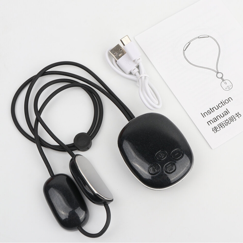 Dechoicelife Black (A-B Style ) Smart Hanging Neck Massager Heating Tens Ems Pulse Necklace Microcurrent Cervical Shoulder Spine Kneading Low Frequency Relaxi