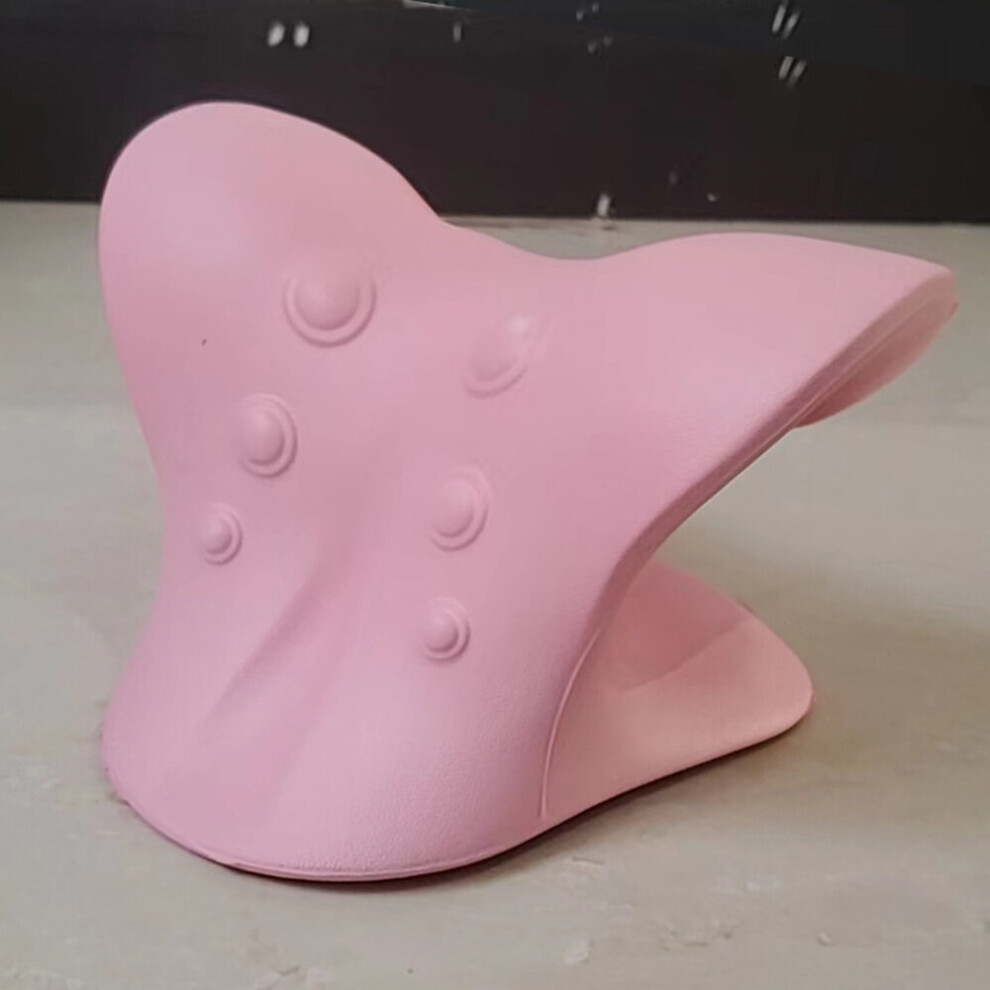 Dechoicelife Pink (A-) Neck Massage Pillow Neck Shoulder Cervical Chiropractic Traction Device Massage Pillow For Pain Relief Body Neck Massager