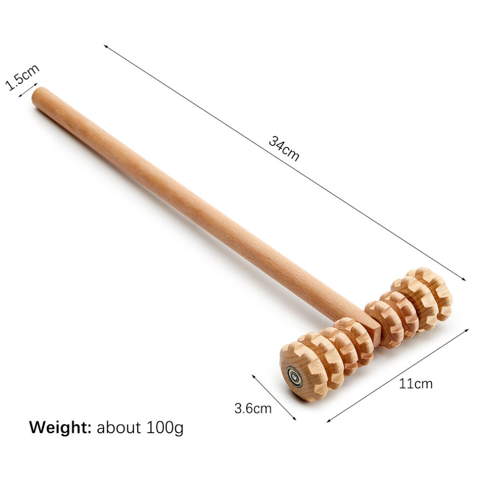 Dechoicelife (A-Massage T) Wood Therapy Massager Cup Anti-Cellulite Gua Sha Tool Maderoterapia Colombiana Lymphatic Drainage Trigger Point Massager Roller