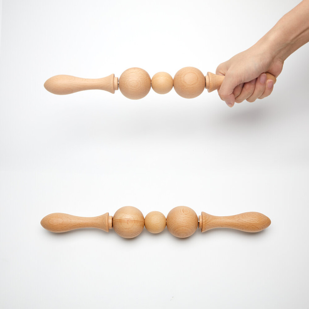 Dechoicelife (A-Roller C) Wood Therapy Massager Cup Anti-Cellulite Gua Sha Tool Maderoterapia Colombiana Lymphatic Drainage Trigger Point Massager Roller