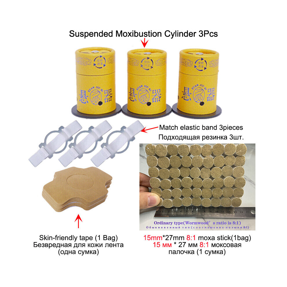 Dechoicelife (A-3Pcs Set) Moxa Stick Burner Suspended Moxibustion Tool Wormwood Warm Acupoint Meridian Massage Therapy Cure Rheumatism Relieve Pain