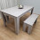 Kitchen Dining Table with 2 Benches , Dining Room Table set 2