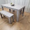 Kitchen Dining Table with 2 Benches , Dining Room Table set 6