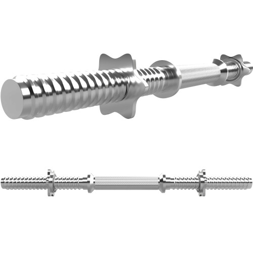 GYM MASTER Dumbbell Bar Pair 45cm Workout Weight Lifting Set Spinlock Collars 2