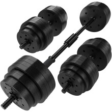GYM MASTER 30kg Adjustable Dumbbell Bars with Bar Joiner - 40kg Long Bar for Home Gym Workouts