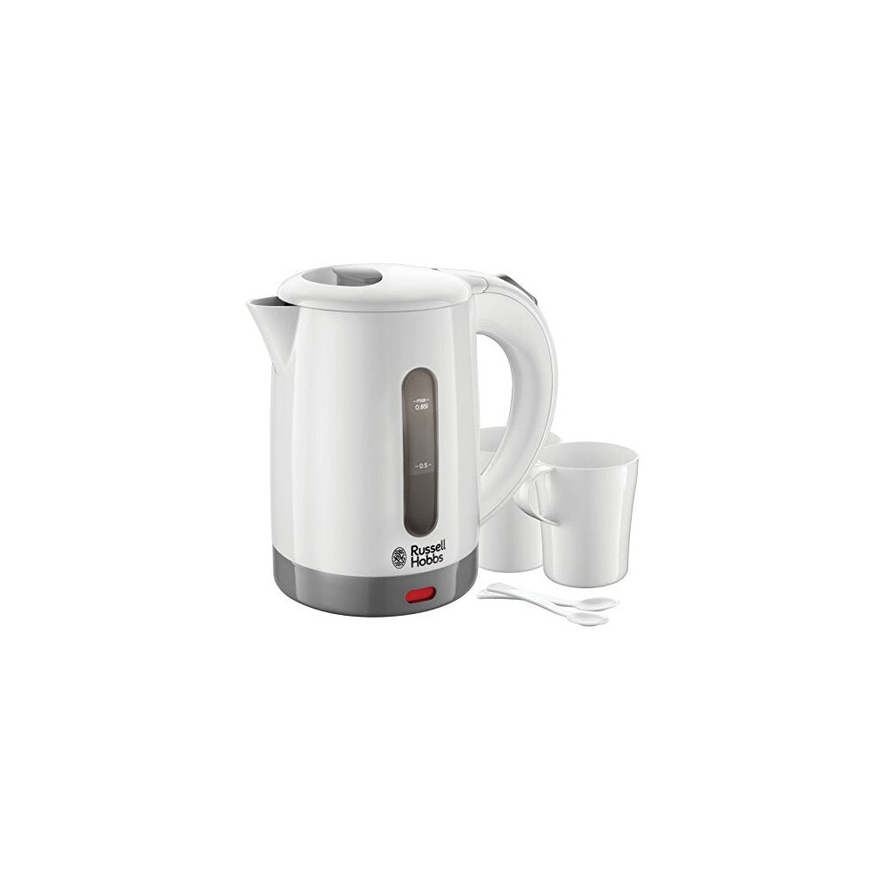 Russell Hobbs 23840 Compact Travel Electric Kettle, Plastic, 1000 W, White