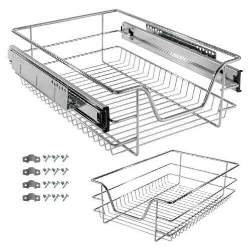 AREBOS AREBOS Telescopic Kitchen Drawer Basket Pull-out 40 cm