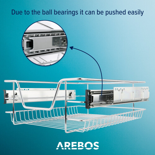 AREBOS AREBOS Telescopic Kitchen Drawer Basket Pull-out 40 cm 2