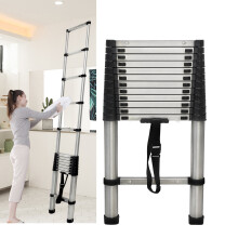 (3.8M Straight Ladder) Extendable Ladder Steel Telescoping Ladder Portable Step Ladders Multi Purpose Max Load 150KG Capacity