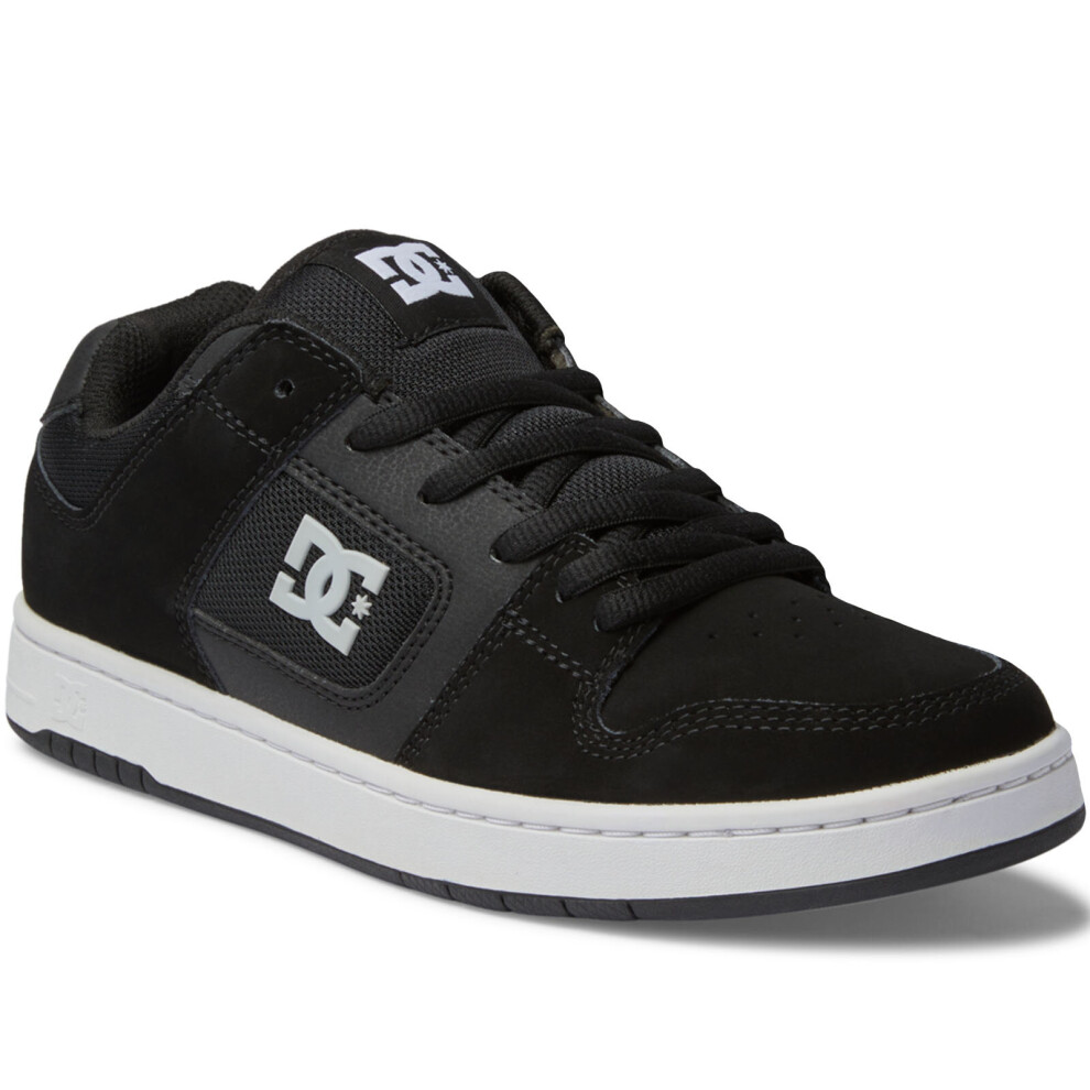 (10 UK, Black/White) DC Shoes Mens Manteca Low Rise Skater Leather Trainers Sneakers Shoes