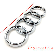 (Silver, 273CM) Audi Badge Rings Set Front Grille Rear Boot A3 A4 A5 A6 A7 Q3 Q5 Q7 Q8 S6 S7 TT