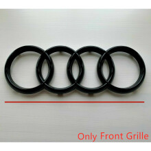 (Black Gloss, 315CM) Audi Badge Rings Set Front Grille Rear Boot A3 A4 A5 A6 A7 Q3 Q5 Q7 Q8 S6 S7 TT