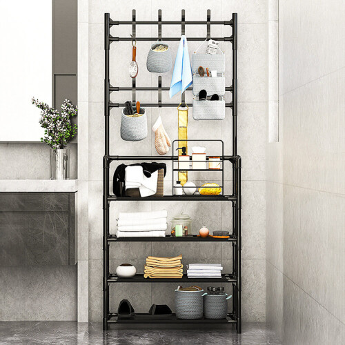 Living And Home 4 Tier Shoe Rack Clothes Hanger Black 2