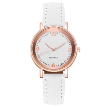 (White) Women Quartz Analog Wrist Watch Leather Strap Casual Fashion Decoration Gift