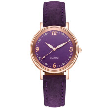 (Violet) Women Quartz Analog Wrist Watch Leather Strap Casual Fashion Decoration Gift